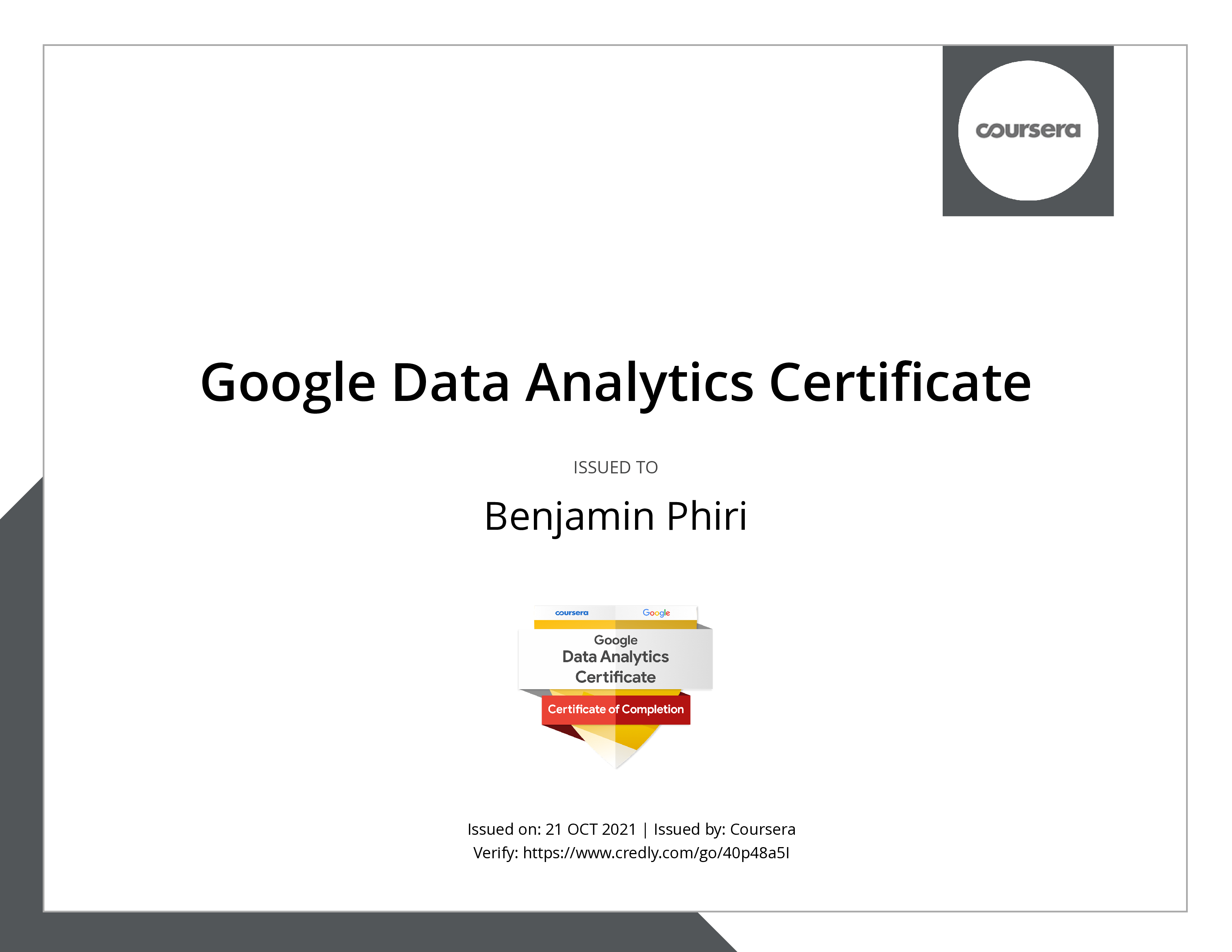 Google Data Analytics Professional Certificate