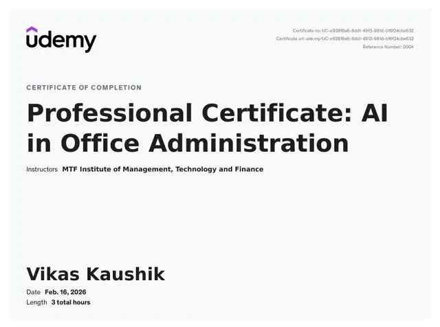 Professional Certificate: AI in Office Administration thumbnail